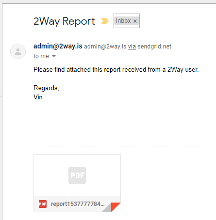 2Way KB Reports Send via Email